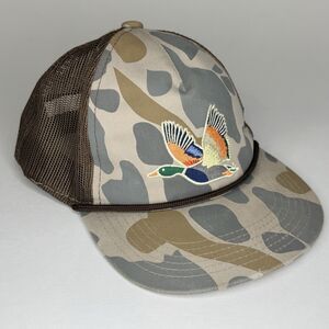 Burlebo Youth Trucker Hat Cap Snap Back Camo Duck Mallard Mesh Rope